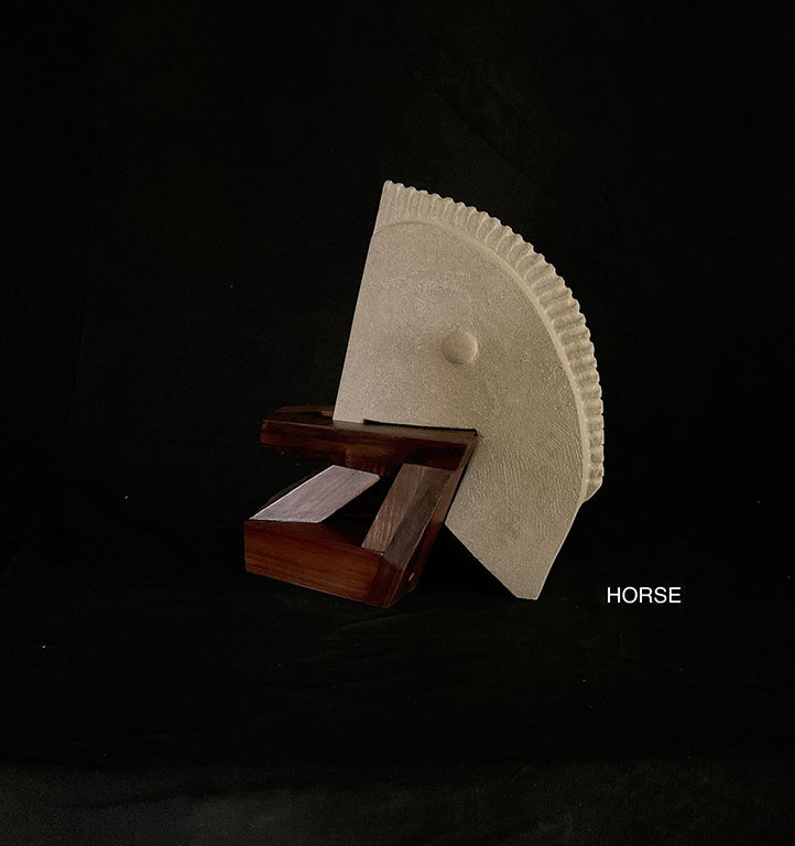 Horse TableTop Walnut Wood