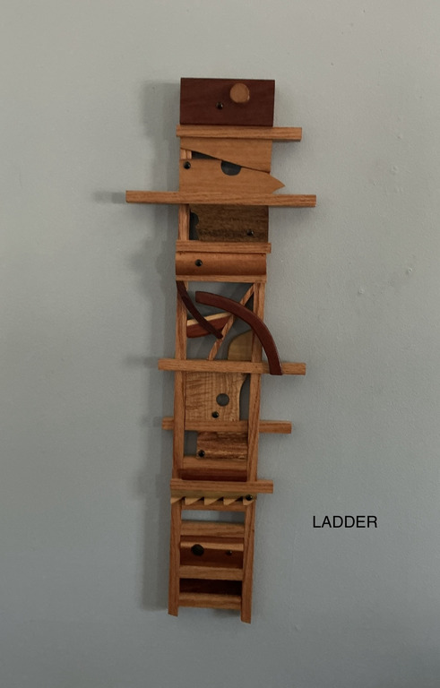 Ladder WallHanging Mixed Wood
