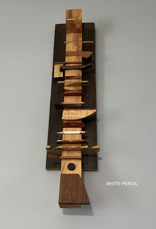 White Pencil WallHanging Mixed Wood